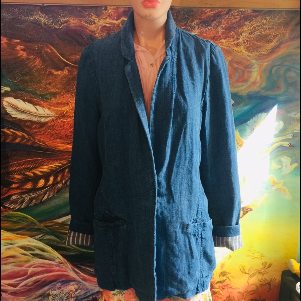 FREE PEOPLE Linen Jacket S